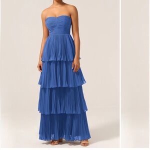 Blue Tiered Formal Dress
